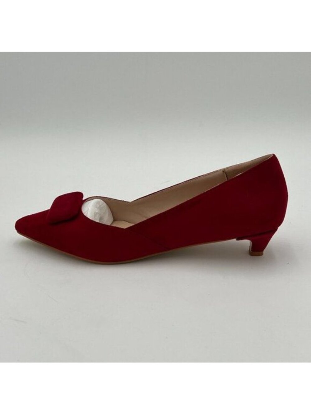 miss left Wine Low Heels Closed Pointy Toe Pump Kitten Heel Slip On Wedding Shoe